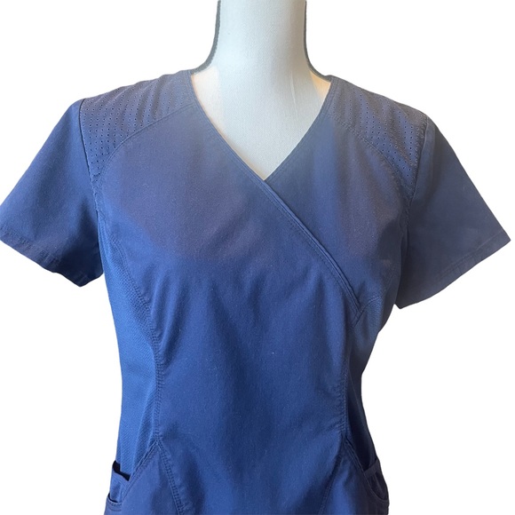 Cherokee Luxe Scrub Top Navy Blue Size S - Picture 12 of 15